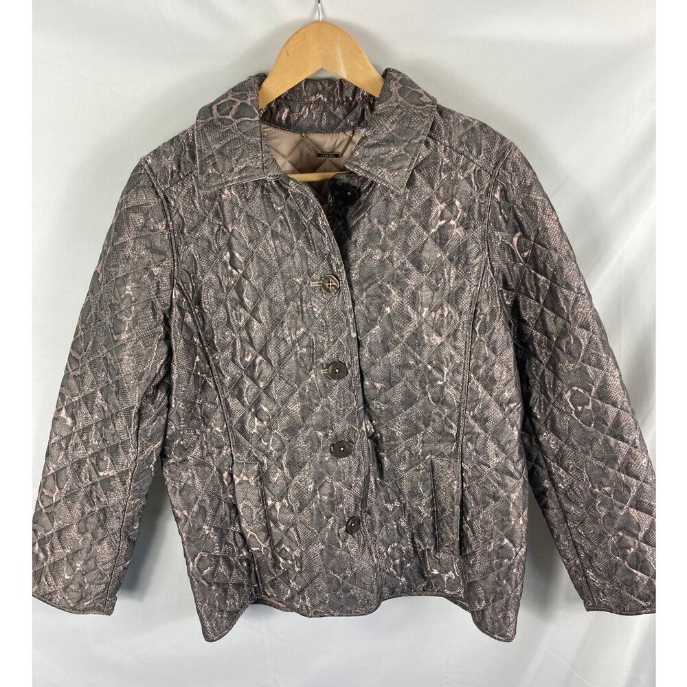 Chicos Python Print Quilted Button Up Jacket Size… - image 3